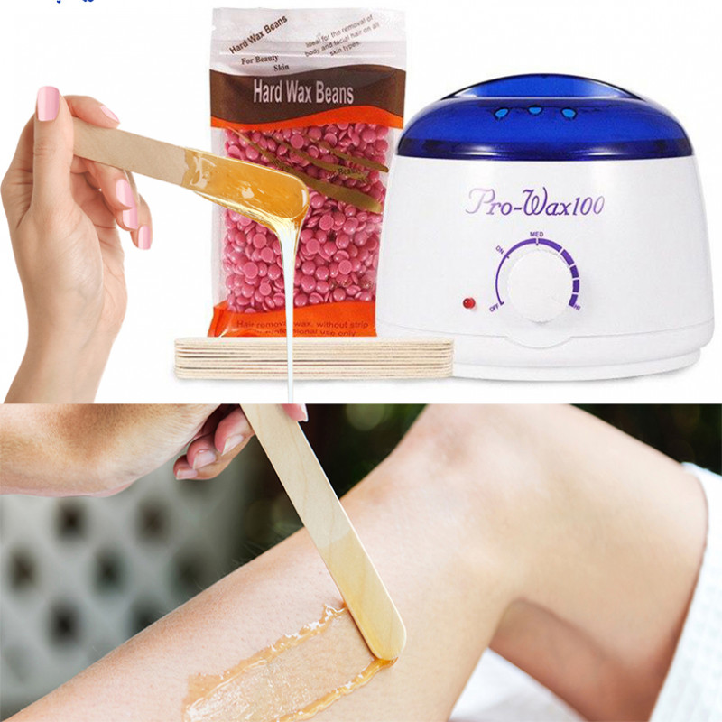 Electric Wax Warmer With Beans Applicator Sticks And Before After Spray